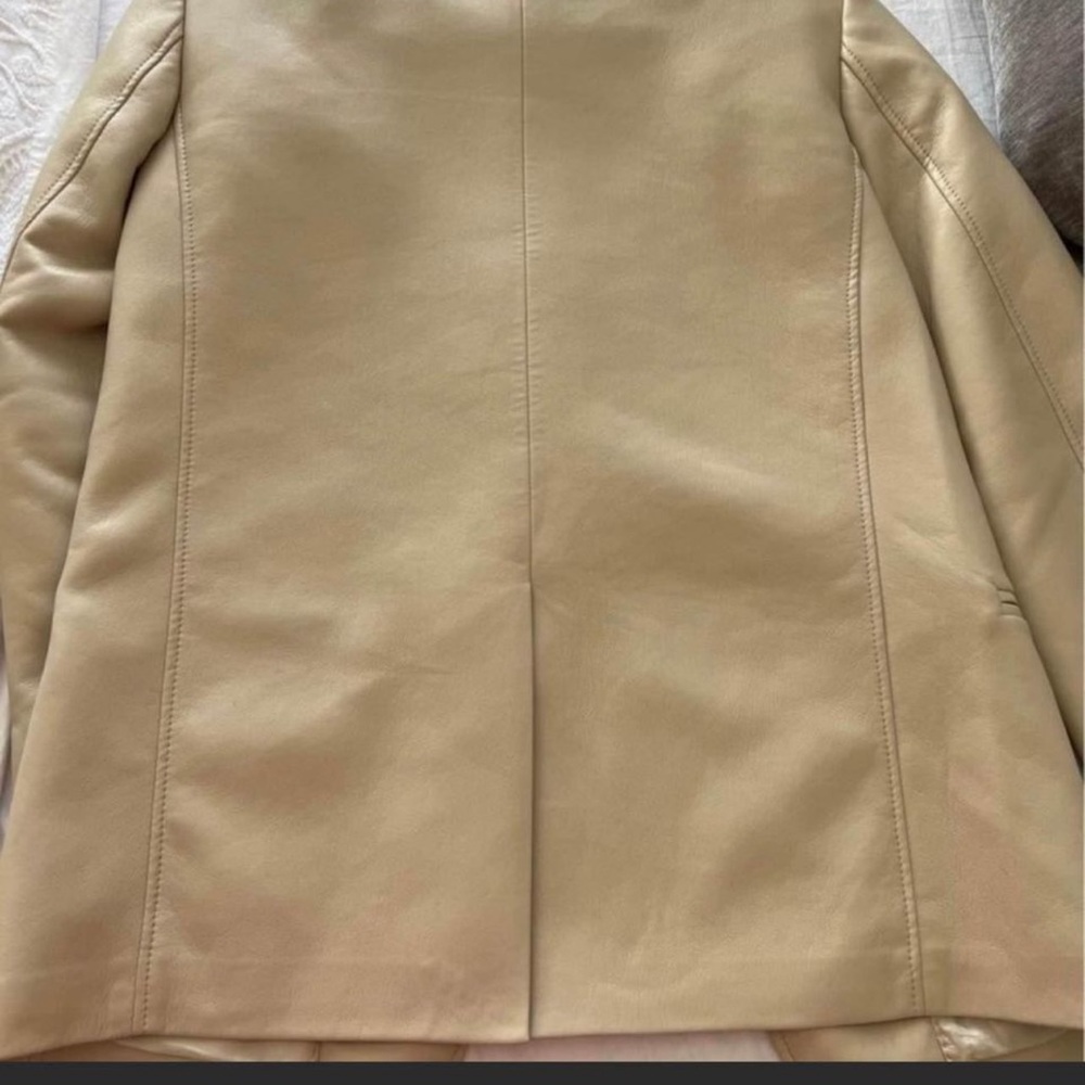 Babaton leather jacket in beige colour